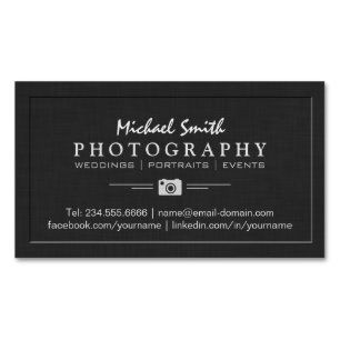 Fotografi Bröllop Porträtt Elegant Embossed look Visitkortmagnet
