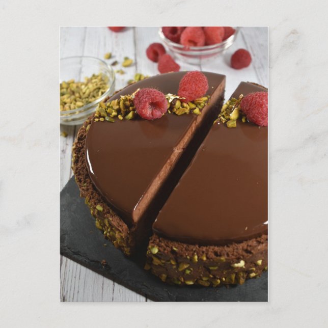 Fotografi Chocolate Pistachio Entremet Vykort (Framsida)