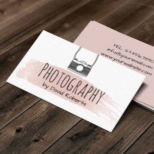 Fotografi Cute Camera Watercolor Push Stroke Visitkort