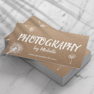 Fotografi Elegant Dandelion Rustic Photograf Visitkort