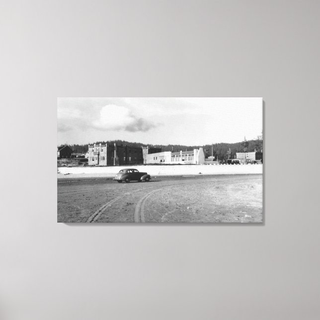 Fotografi för Cannon Beach, Oregon Ecola Inn View Canvastryck (Framsida)