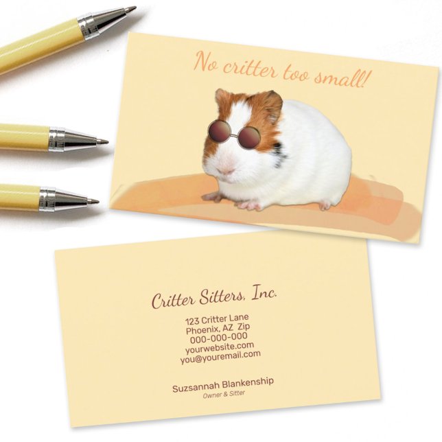 Fotografi för Cute Pet Sitter Guinea Gris Visitkort (Skapare uppladdad)