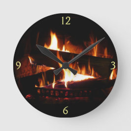 Fotografi för eldningsvinter rund klocka