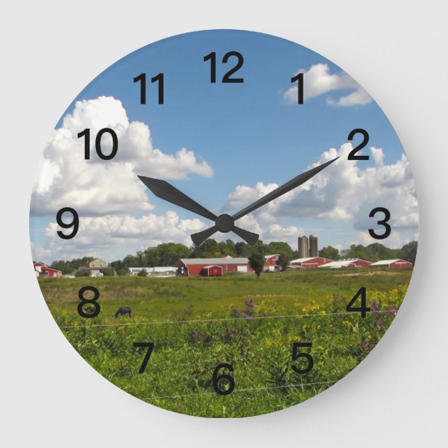 Fotografi för Indiana Farm Stor Klocka (Framsida)