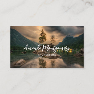 Fotografi för kvällsberget Sjö Visitkort