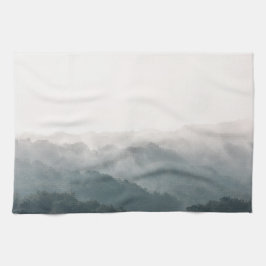 Fotografi för skogstyp i Foggy Forest Kökshandduk