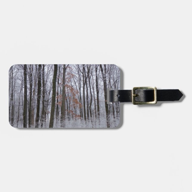 Fotografi för snö Dusted Forest Winter Ligcape Bagagebricka (Horisontell Framsida)