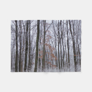 Fotografi för snö Dusted Forest Winter Ligcape Fleecefilt