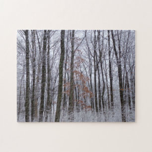 Fotografi för snö Dusted Forest Winter Ligcape Pussel