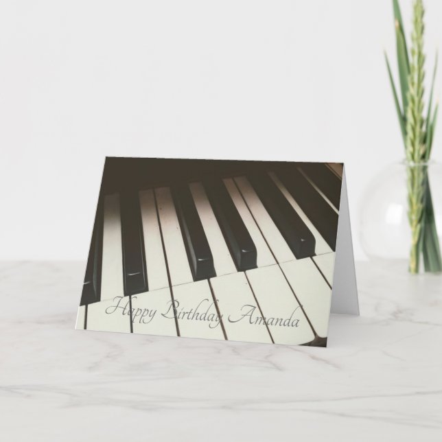 Fotografi för snyggt Black & White Piano Nycklar Kort (Framsida)