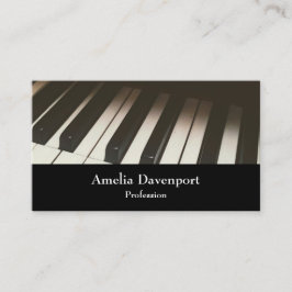 Fotografi för snyggt Black & White Piano Nycklar Visitkort