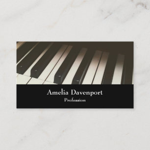 Fotografi för snyggt Black & White Piano Nycklar Visitkort