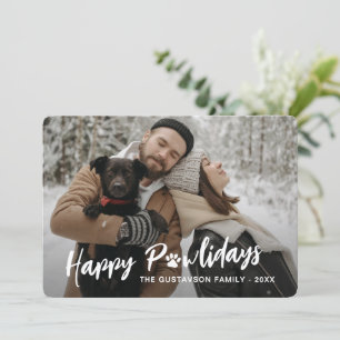 Fotografi för Trendig-familjen med Pet Paw-utskrif Julkort