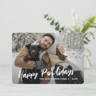 Fotografi för Trendig-familjen med Pet Paw-utskrif Julkort