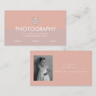 Fotografi Företag Rosa Blush Colorblock Visitkort