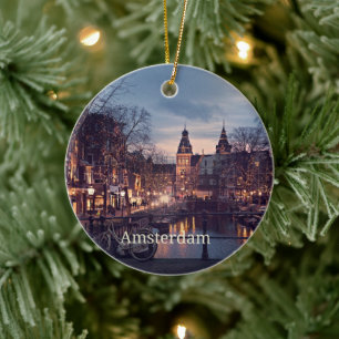 Fotografi från Amsterdam cityscape Julgransprydnad Keramik