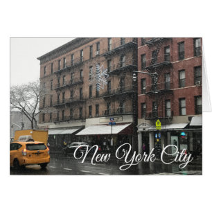 Fotografi från New York City Upper Väster Side Snö Hälsningskort