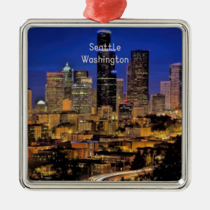 Fotografi i närheten av Seattle, cityscape, Julgransprydnad Metall
