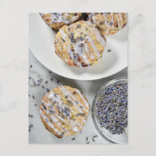 Fotografi Lavender Blueberry Scones Tea Vykort