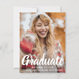 Fotografi med fetstil - modern Studenten Magnetisk Inbjudningskort