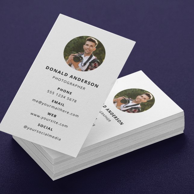 Fotografi Modern Minimal enkel foto Visitkort (Photography Modern Minimal Simple Photo Business Card)