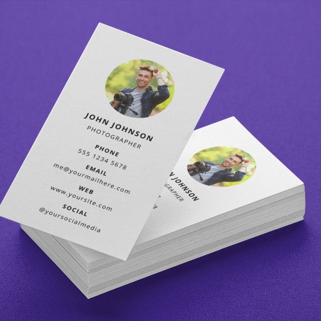 Fotografi Modern Minimal enkel foto Visitkort (Photography Modern Minimal Simple Photo Business Card)