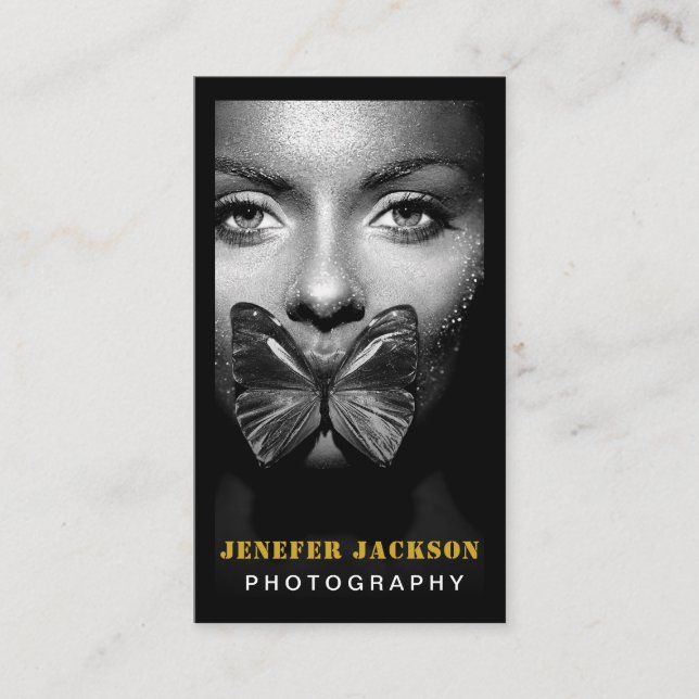 Fotografi Modern Minimum Simal Photo QR-kod Visitkort (Framsida)