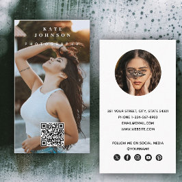 Fotografi Modern Minimum Simal Photo QR-kod Visitkort