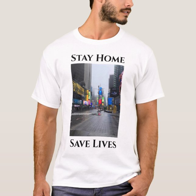 Fotografi New York Stanna hemma Social Avstånd T Shirt (Framsida)