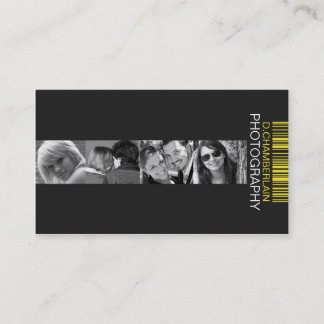 Fotografi och Barcode - gult Visitkort