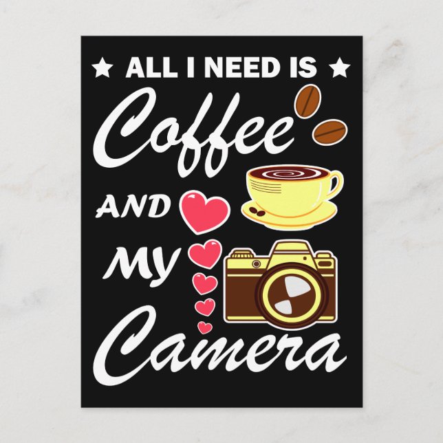 Fotografi- och kaffefunktionsoffert vykort (Framsida)