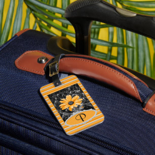 Fotografi och monogramfront för afrikansk Daisy Bagagebricka