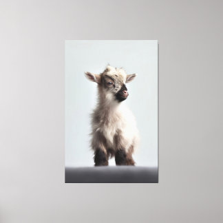 Fotografi över Baby Goat Porträtt vid uppvärmning Canvastryck