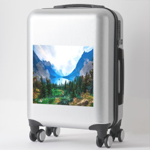 Fotografi över bergsområden i Rustic Land Klistermärken