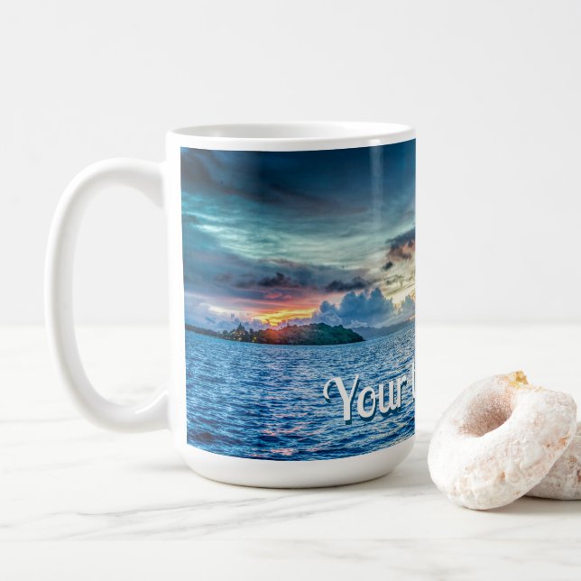Fotografi över Bora Bora Ocean View Kaffemugg (Med munk)