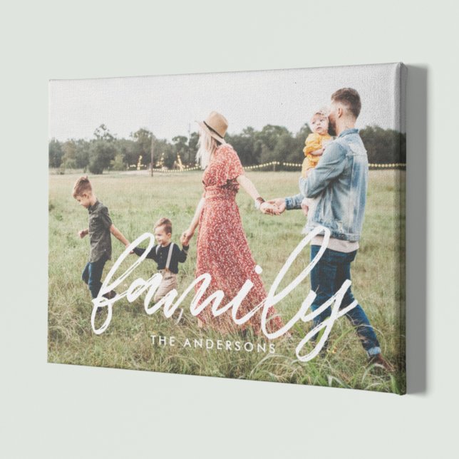 Fotografi över familjens moderna typografi canvastryck (Skapare uppladdad)
