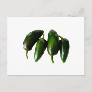 Fotografi över fyra Jalapeno Peppers-Gröntar Vykort