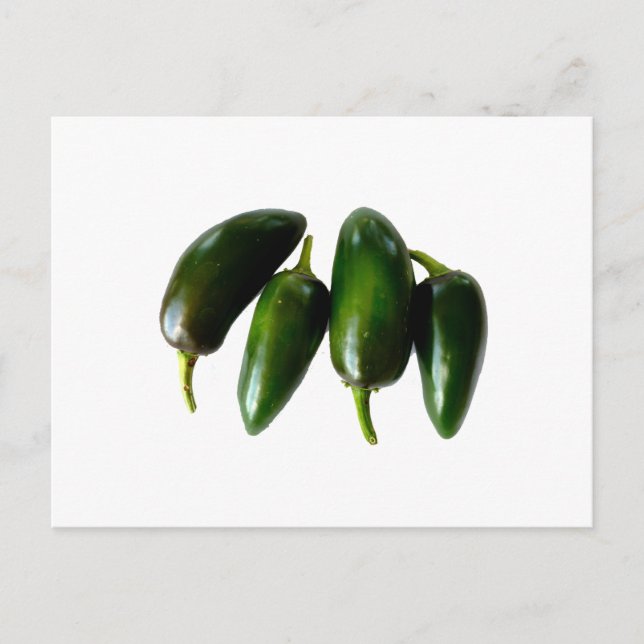 Fotografi över fyra Jalapeno Peppers-Gröntar Vykort (Framsida)