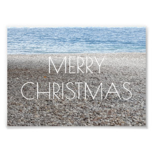 Fotografi över god jul Pebble Beach Sea Ocean