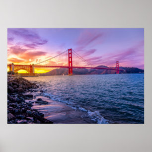 Fotografi över Golden Grind Bridge Poster