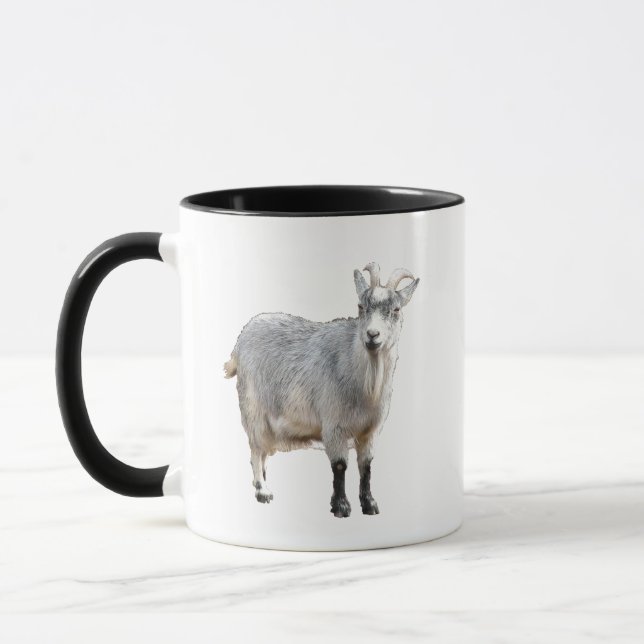 Fotografi över grått Goat Farm Animal Nature Mugg (Vänster)