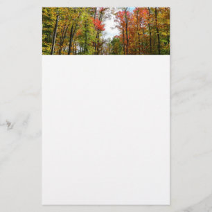 Fotografi över höstnaturen Träd och Blå himmel Brevpapper