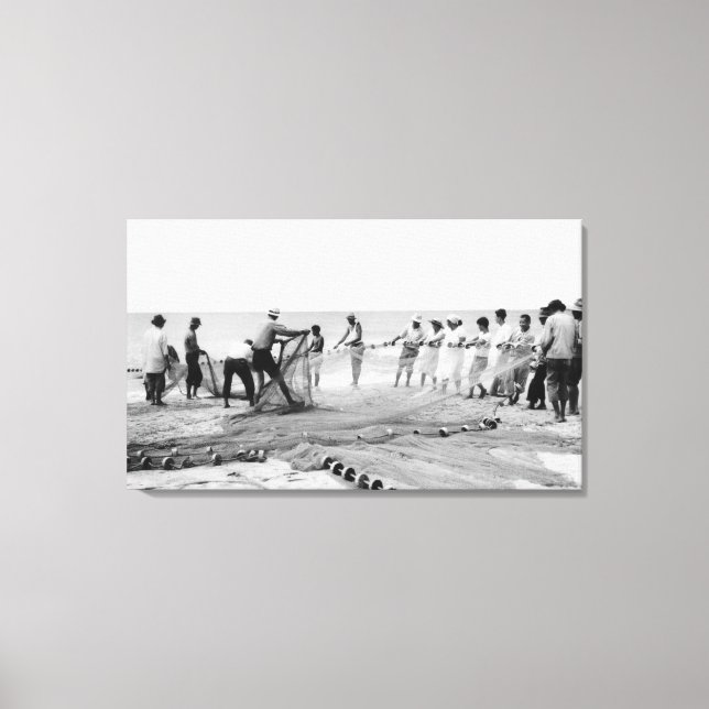 Fotografi över Hukilau Nets manar Fishing Hawaii S Canvastryck (Framsida)