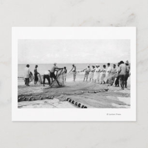 Fotografi över Hukilau Nets manar Fishing Hawaii S Vykort