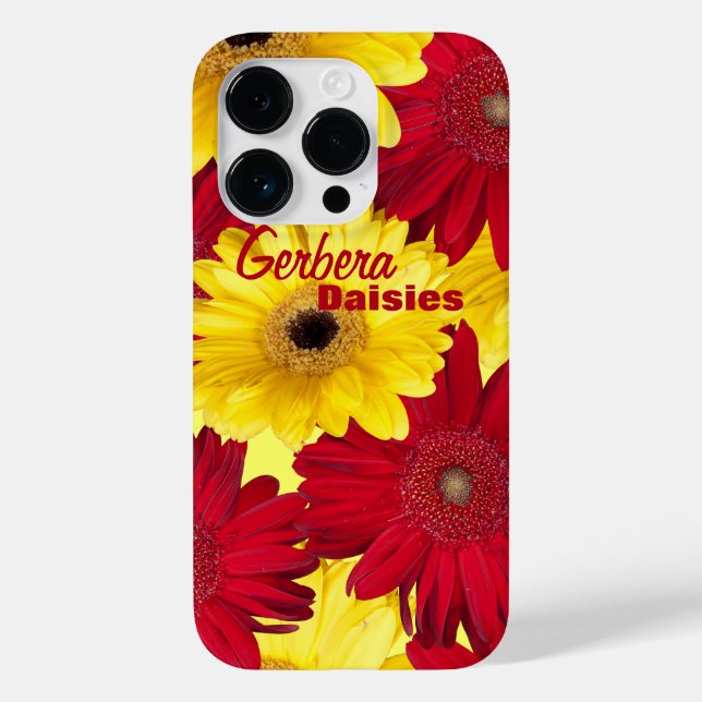 Fotografi över rött och Gult Gerber Daisy (Baksida)