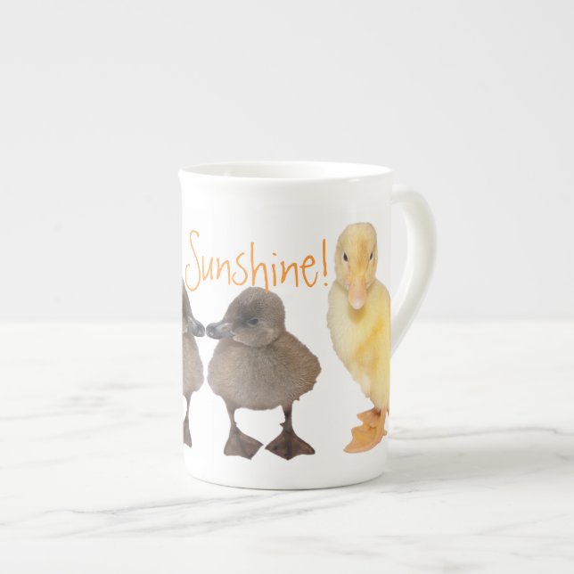 Fotografi över skadlig Gult och Grått-förslutninga Benporslin Mugg (Framsida höger)