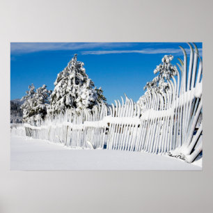 Fotografi över skidstängsel i snö poster