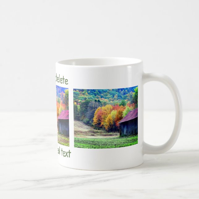 Fotografi över tobaksbarn Fall Foliage Nature Foto Kaffemugg (Höger)