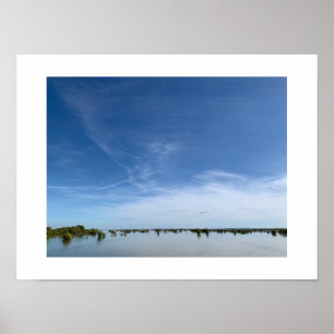 Fotografi över Vatten Blue Färg himlar över Poster