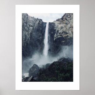 Fotografi över vatten Falls Bridalveil Yosemite Fä Poster